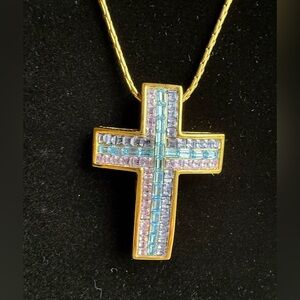 Nolan Miller Shades of Spring Cross Necklace